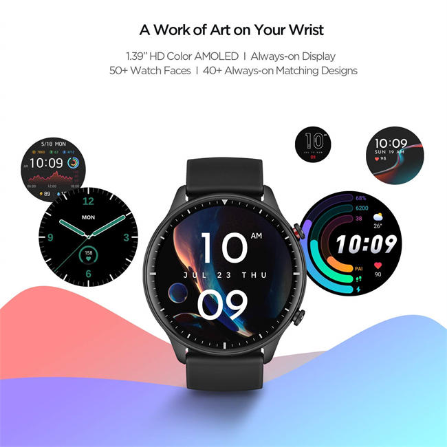 Smart Watch for Android iPhone, with Alexa GPS, Fitness Sports Watch for Men, Bluetooth Call, 14-Day Battery Life, 90 Sports Modes, Blood Oxygen Heart Rate Tracking, Waterproof, Sports